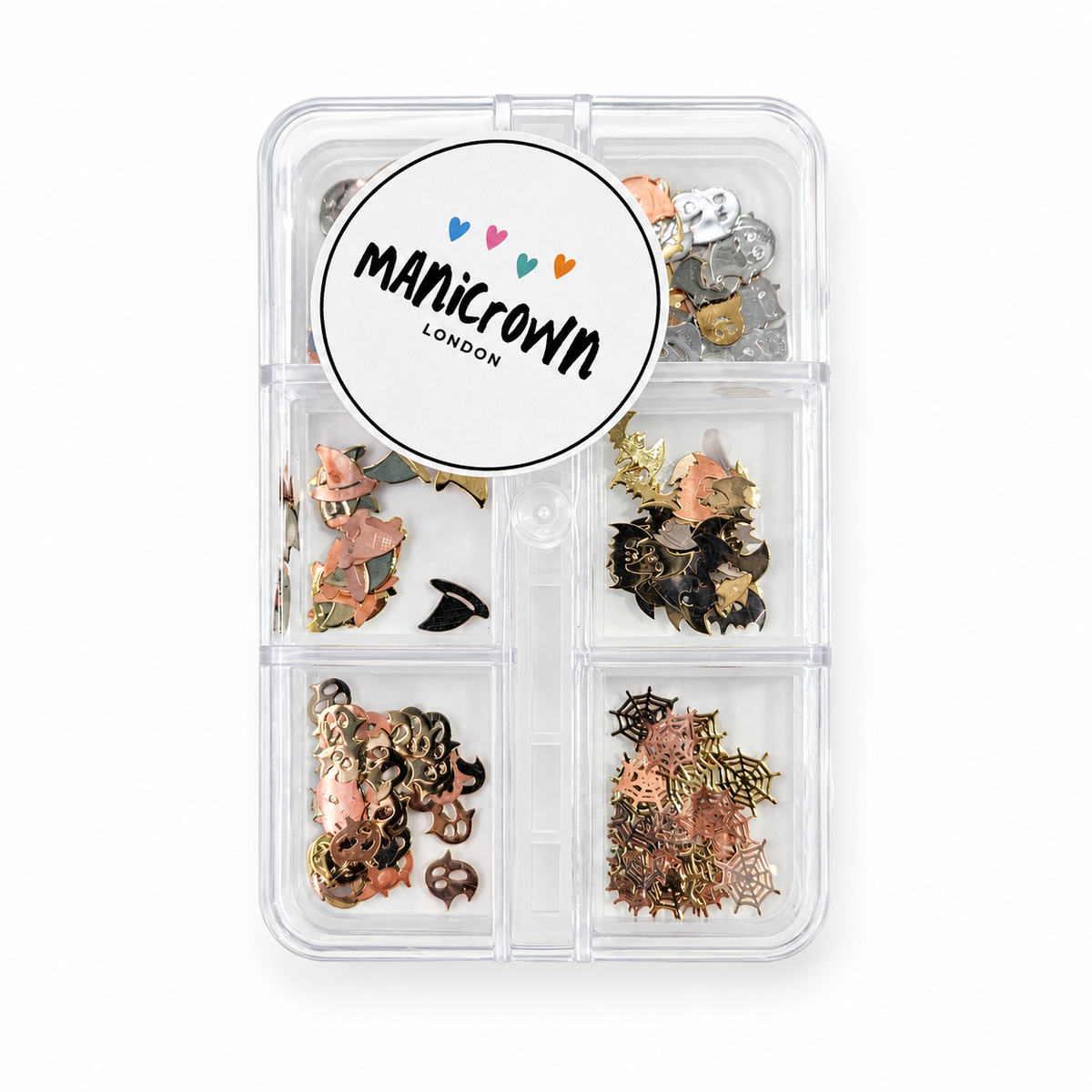 Manicrown Halloween Nail Glitter & Sequin Set — 6 Compartments