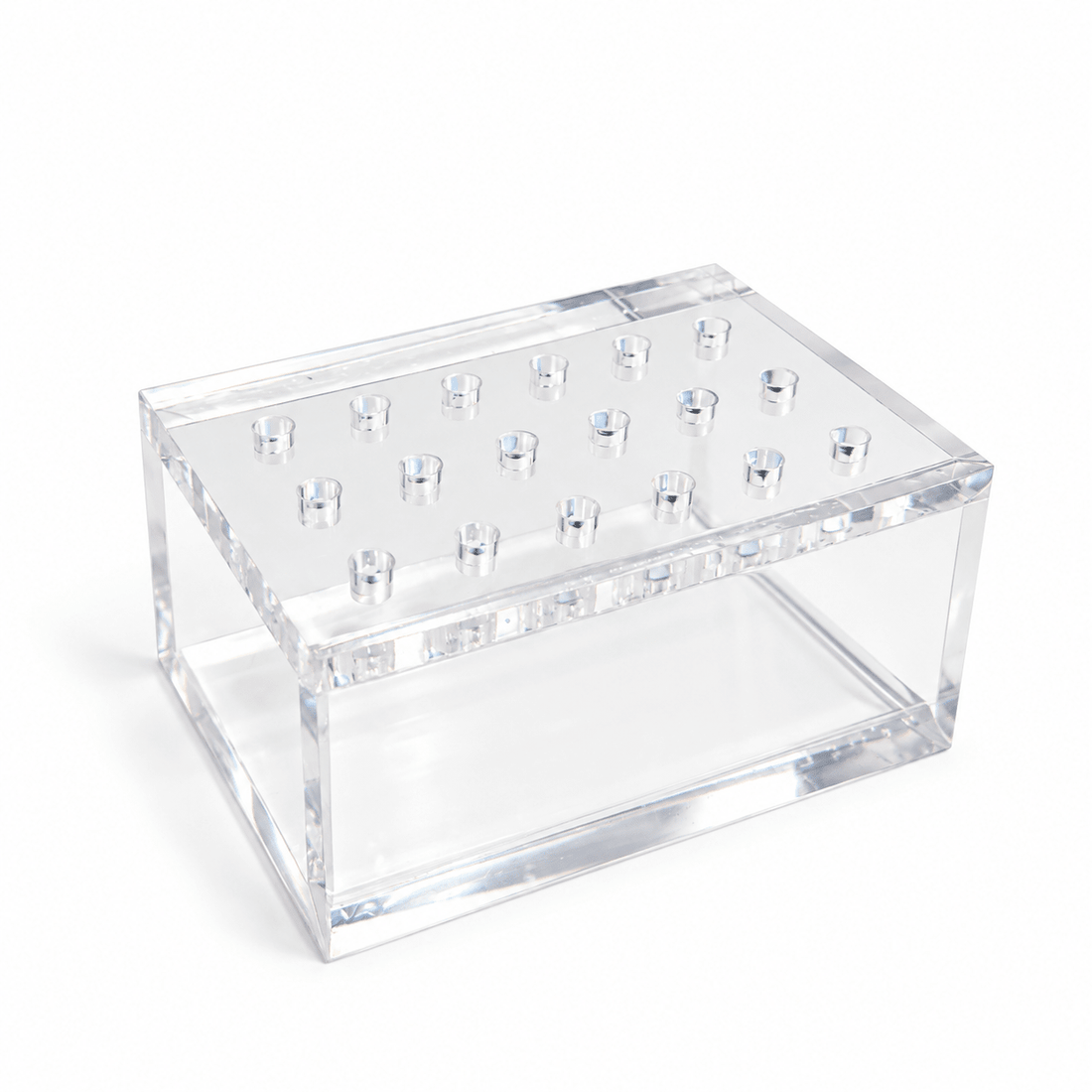 Clear Nail Drill Bit Storage Box — 18 Holes - Emoi Supply