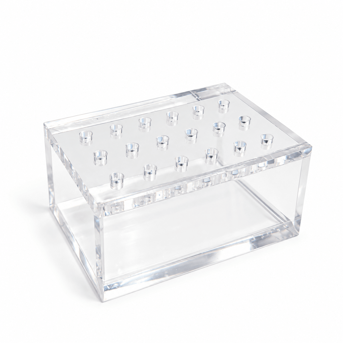 Clear Nail Drill Bit Storage Box — 18 Holes - Emoi Supply