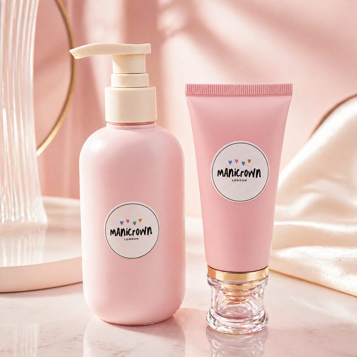 Empty Pink Container for Soap & Lotion (Refillable Storage Tube/Dispenser) - Emoi Supply