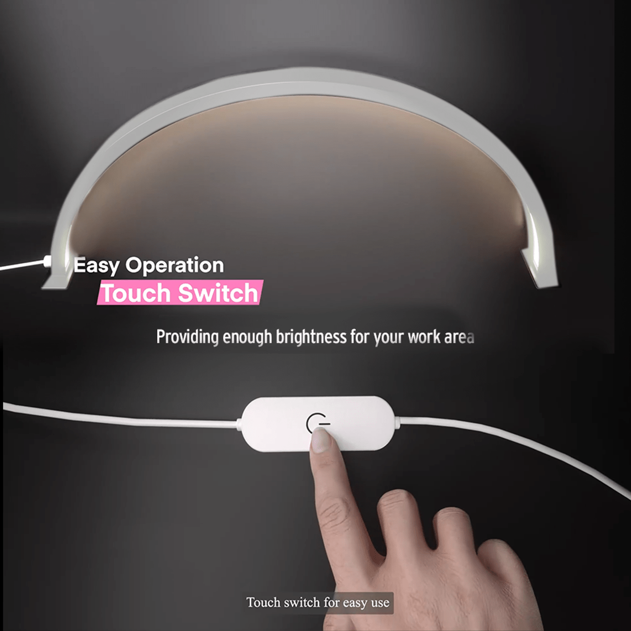 LED Half Moon Desk Lamp - White - EMOI SUPPLY