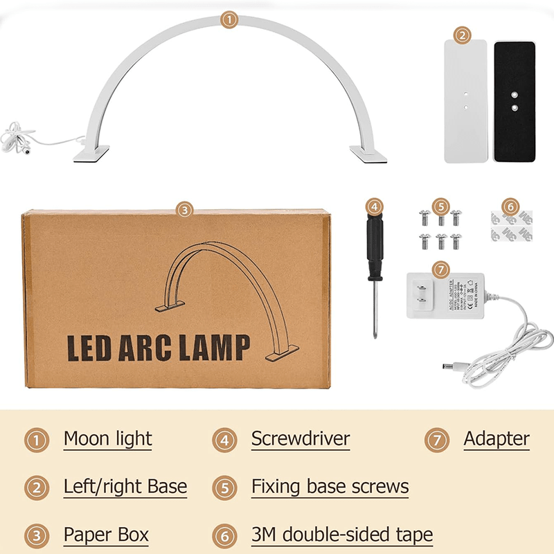 LED Half Moon Desk Lamp - White - EMOI SUPPLY