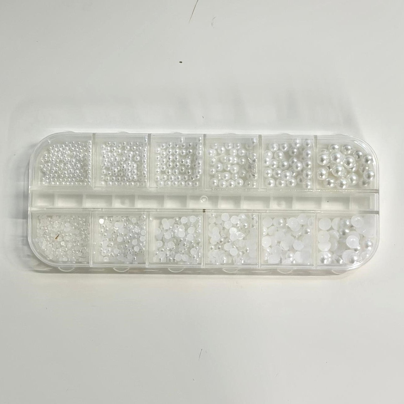 Nail Art Decoration Box - Charms and Rhinestones (12 Grids) - EMOI SUPPLY