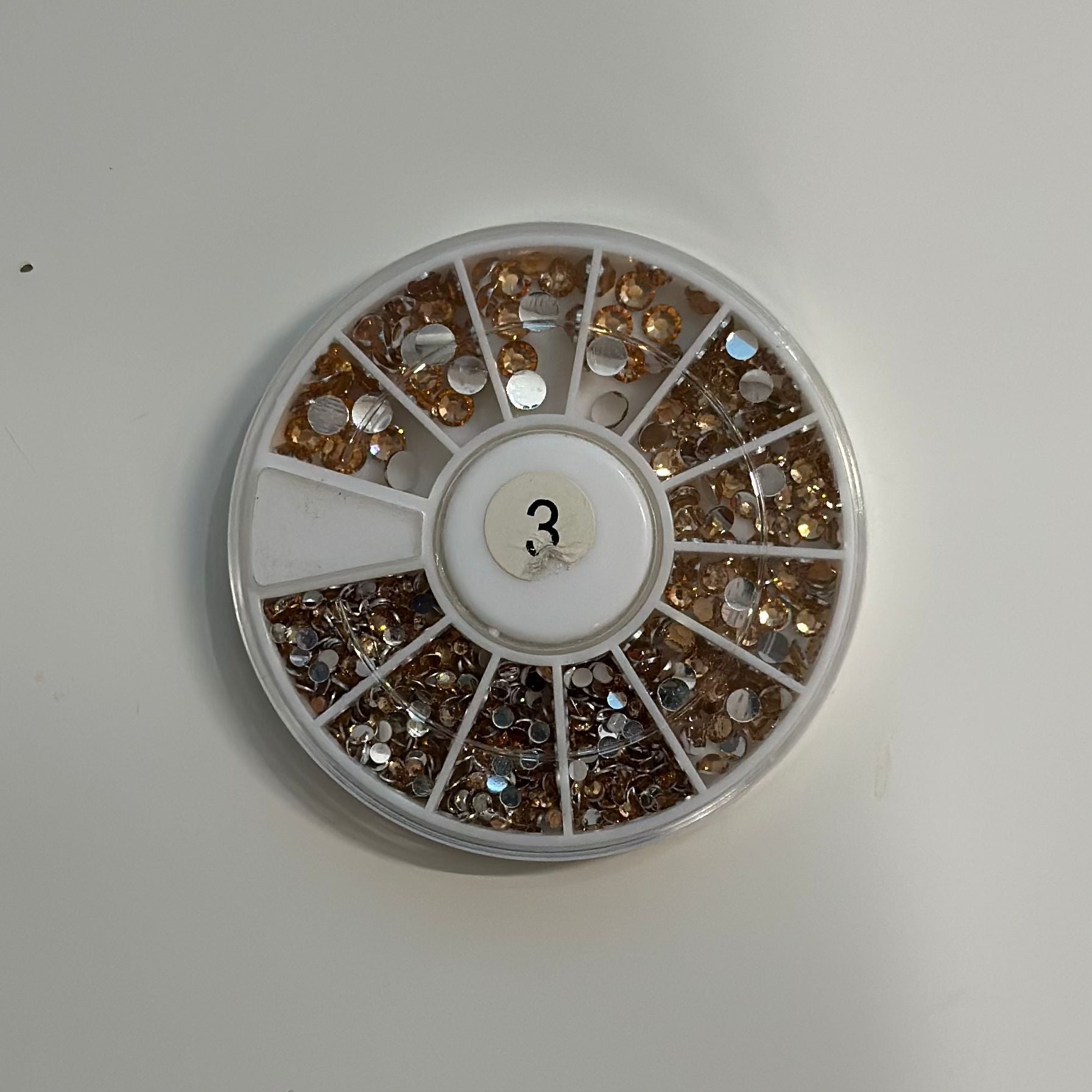 Nail Art Decoration Wheel - Charms and Rhinestones (12 Grids) - EMOI SUPPLY