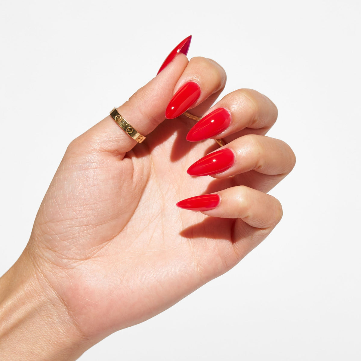 Notpolish Solo Gel SO335 NP Base classic red gel polish shown on nails