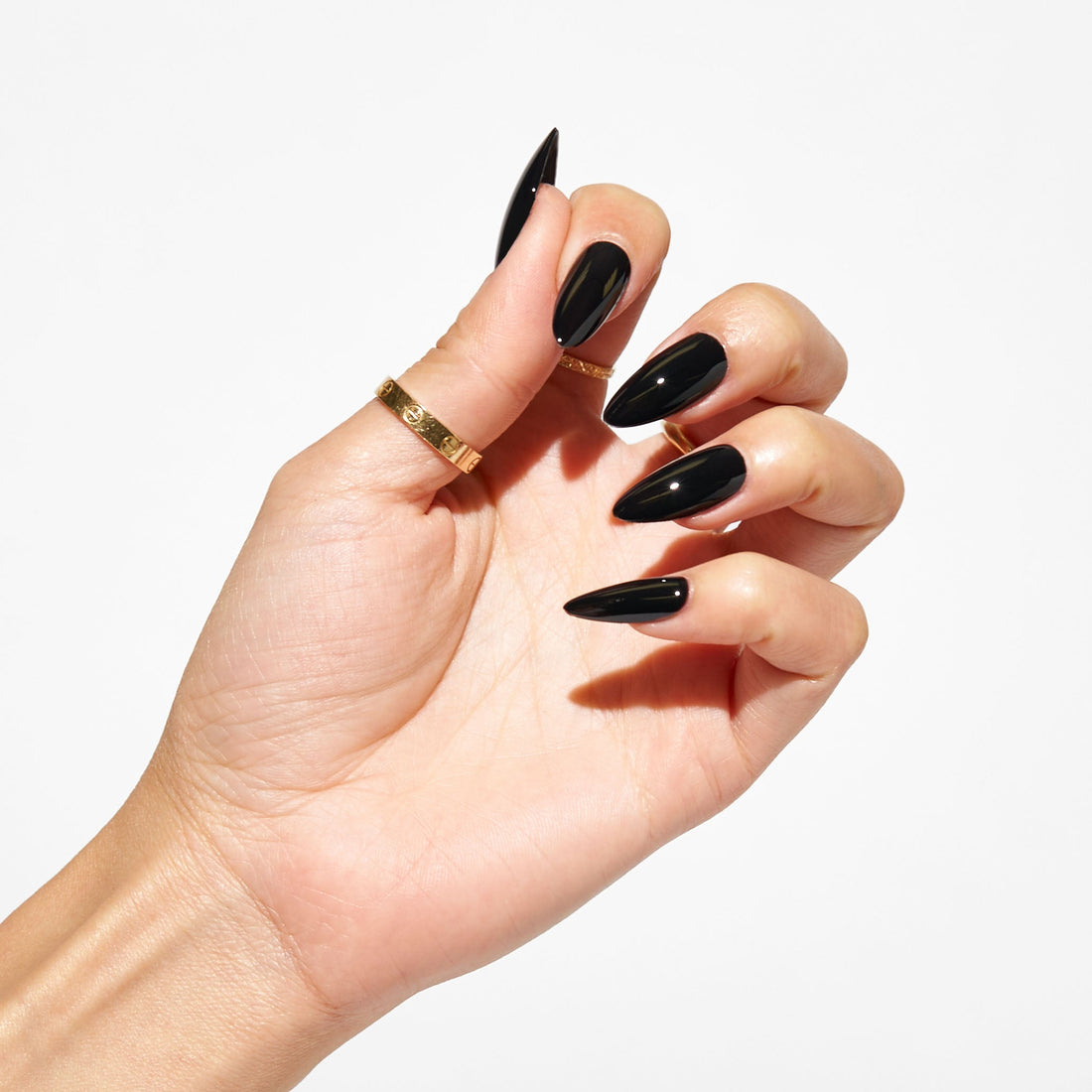 Notpolish Solo Gel SO344 Dark Magic black gel polish shown on nails
