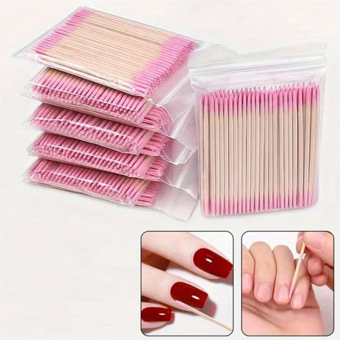 Professional Double Head Nail Art Wood Swabs (100pcs) - Emoi Supply