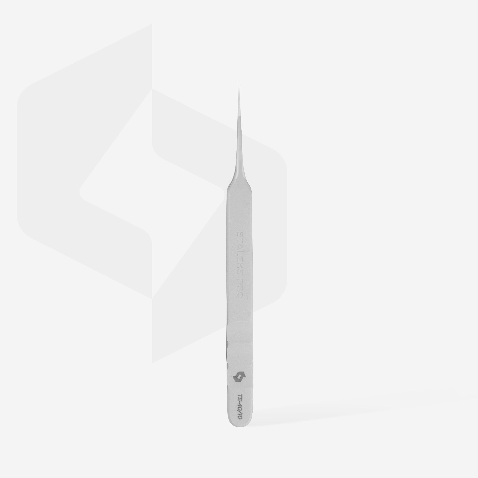 Professional eyelash tweezers EXPERT 40 TYPE 10 by Staleks - EMOI SUPPLY