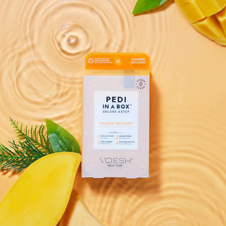 Voesh Pedi in a Box Deluxe 4 Step - Mango Delight - EMOI SUPPLY