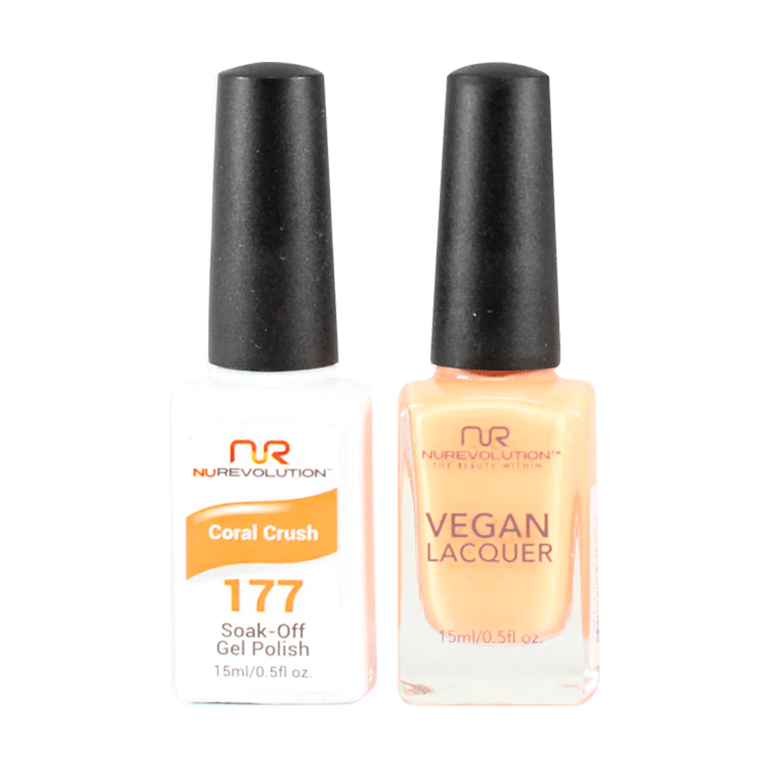 NuRevolution Trio Duo Gel & Lacquer 177 Coral Crush