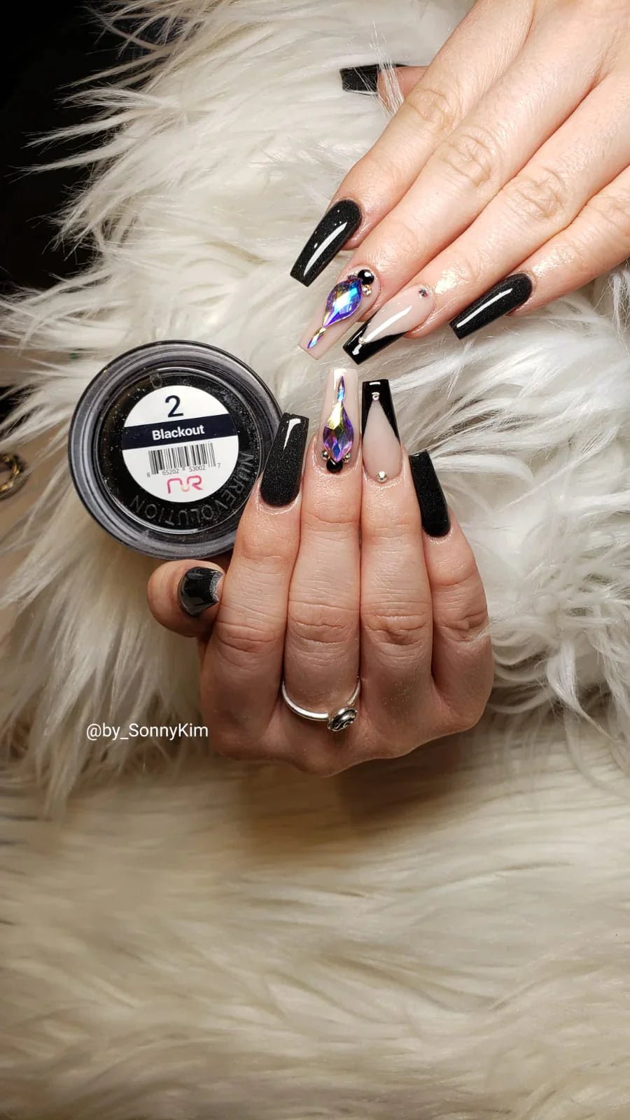 NuRevolution Trio Dip/Acrylic Powder 002 Blackout - EMOI SUPPLY