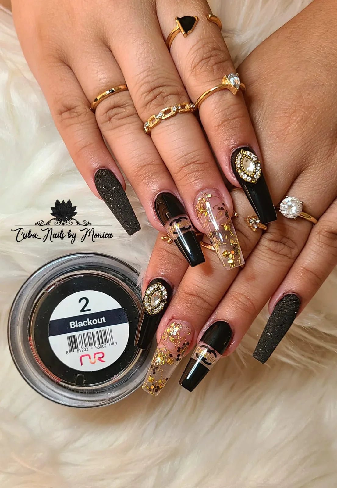 NuRevolution Trio Dip/Acrylic Powder 002 Blackout - EMOI SUPPLY