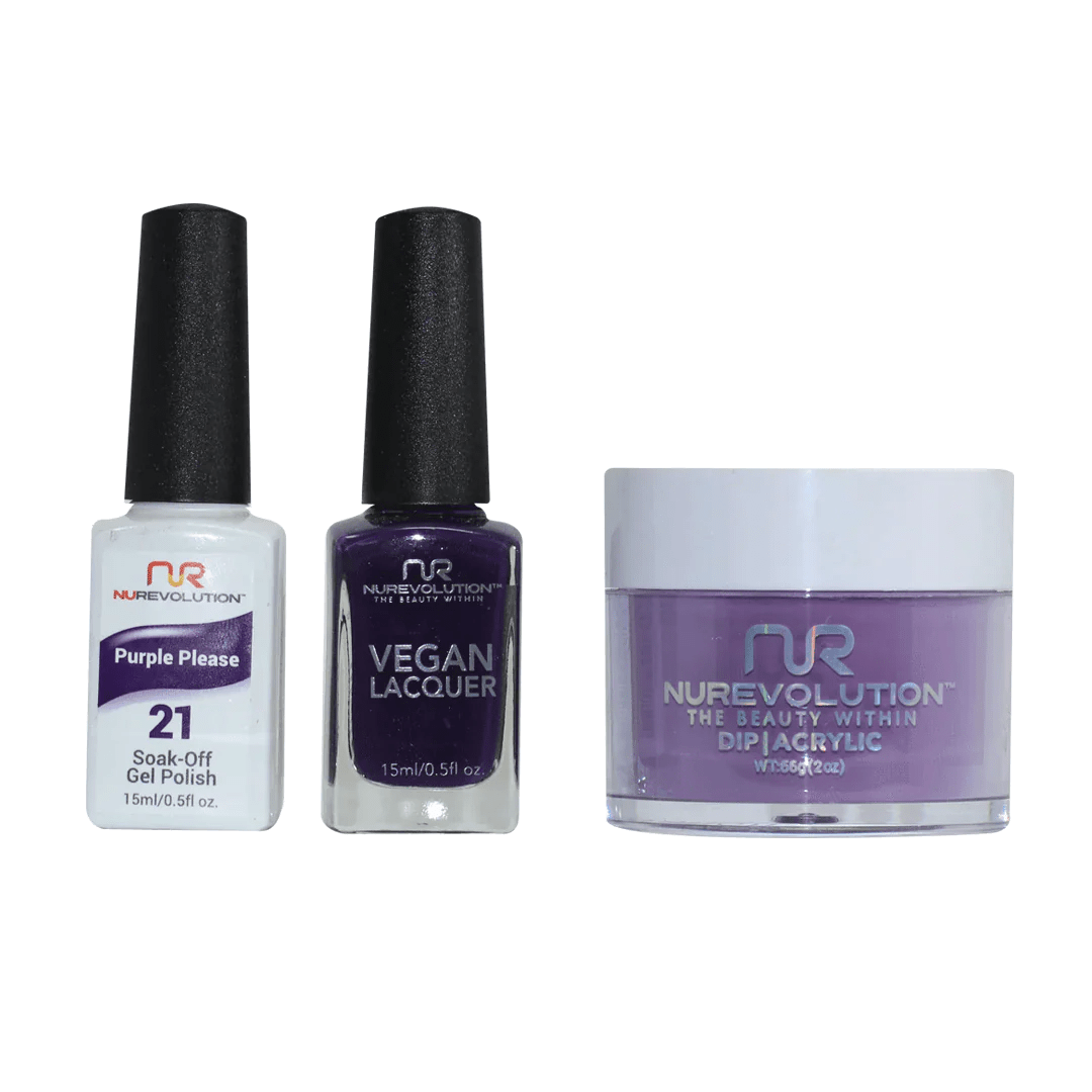 NuRevolution Trio set 021 Purple Please - EMOI SUPPLY
