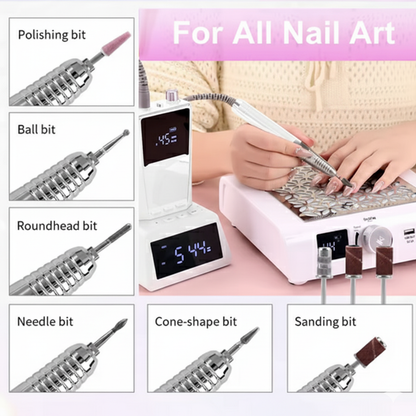 45K Desktop Electric Nail Drill With Charging Doc