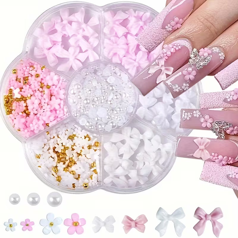 Chic 3D Bow &amp; Pearl Nail Art Kit