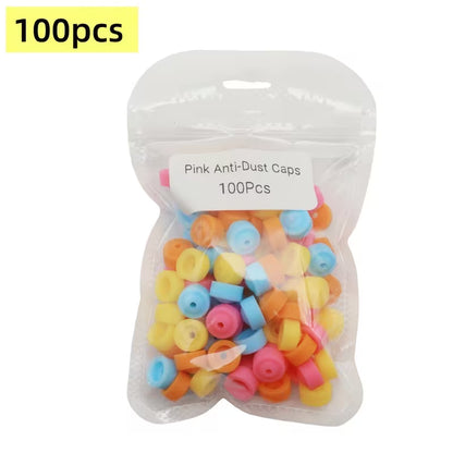 Silicone Nail Drill Dust Stopper Caps — 3/32", 100pcs