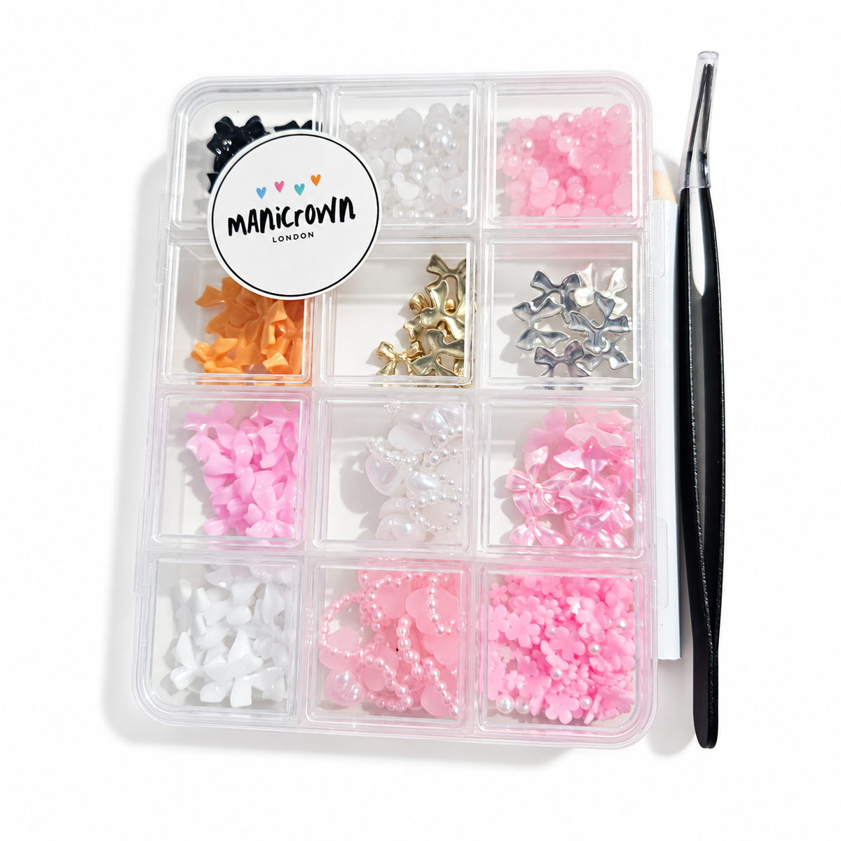 Manicrown Mixed Rhinestone Nail Art Decoration Set — 12 Compartments