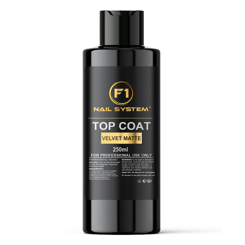 F1 Nail System Top Coat Velvet Matte 250ml