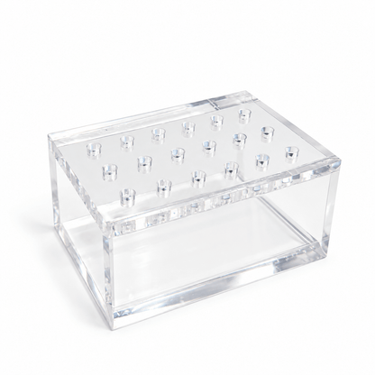 Clear Nail Drill Bit Storage Box — 18 Holes - Emoi Supply