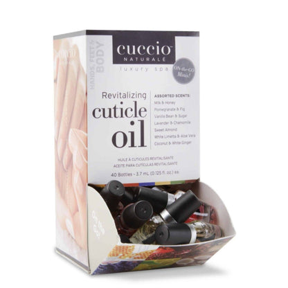 Cuccio Mini Cuticle Oil Assorted Fragrances 3.7ml (box of 40) - Emoi Supply