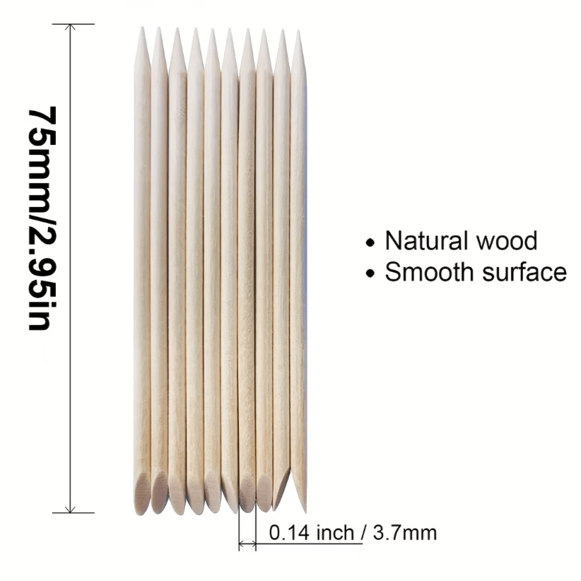 Disposable Wooden Stick Cuticle Pusher (100pcs) - Emoi Supply
