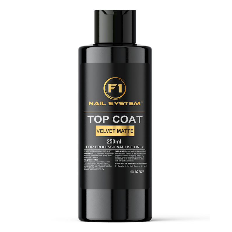 F1 Nail System Top Coat Velvet Matte 250ml - EMOI SUPPLY