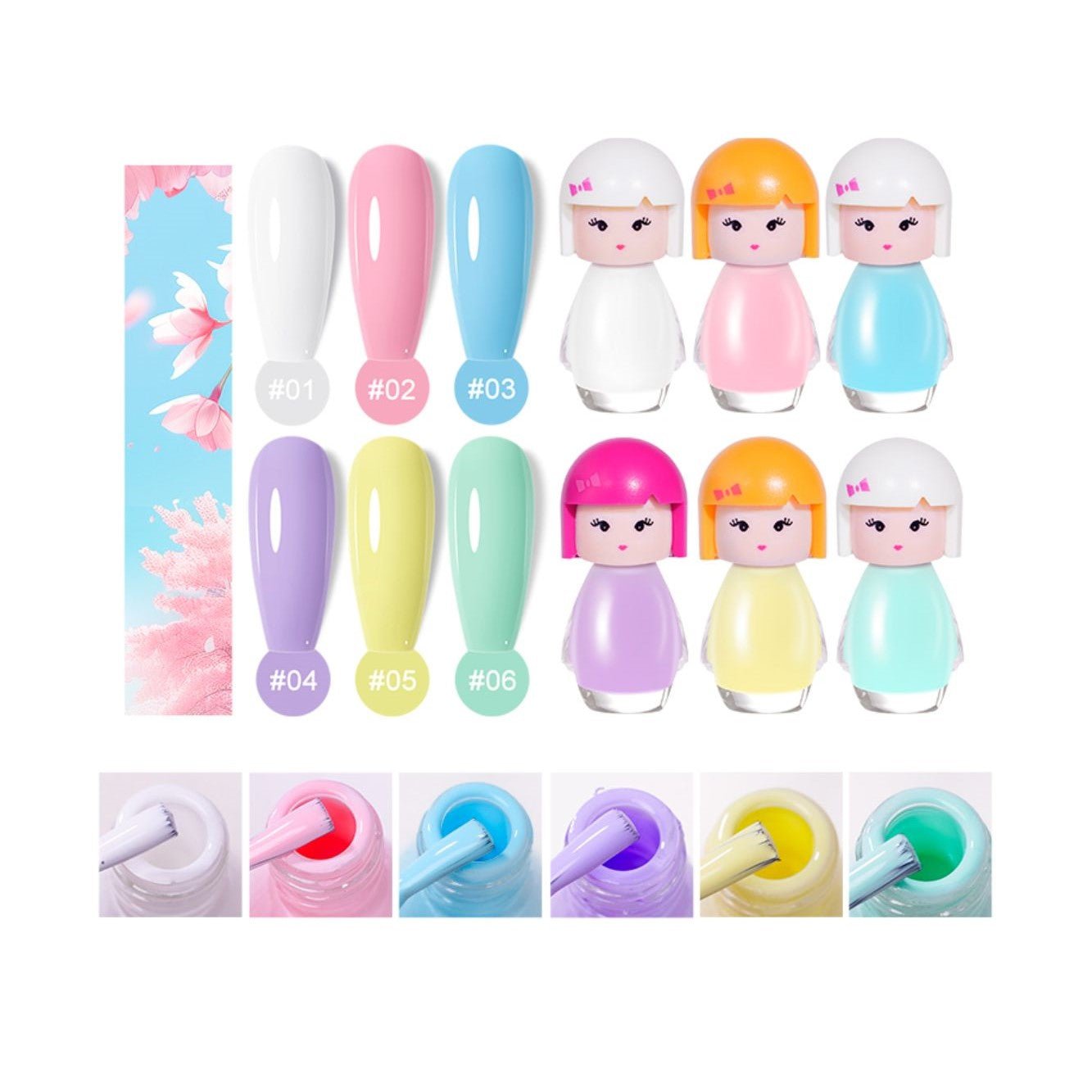 MANICORN Water Based Nail Polish Mini Dolls 5ml (pack of 6 pieces) - Emoi Supply