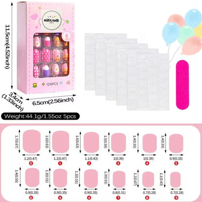 Manicrown Cute Pattern Press - On Nail Tips - Nail Art Decoration Set (120pcs) - Emoi Supply