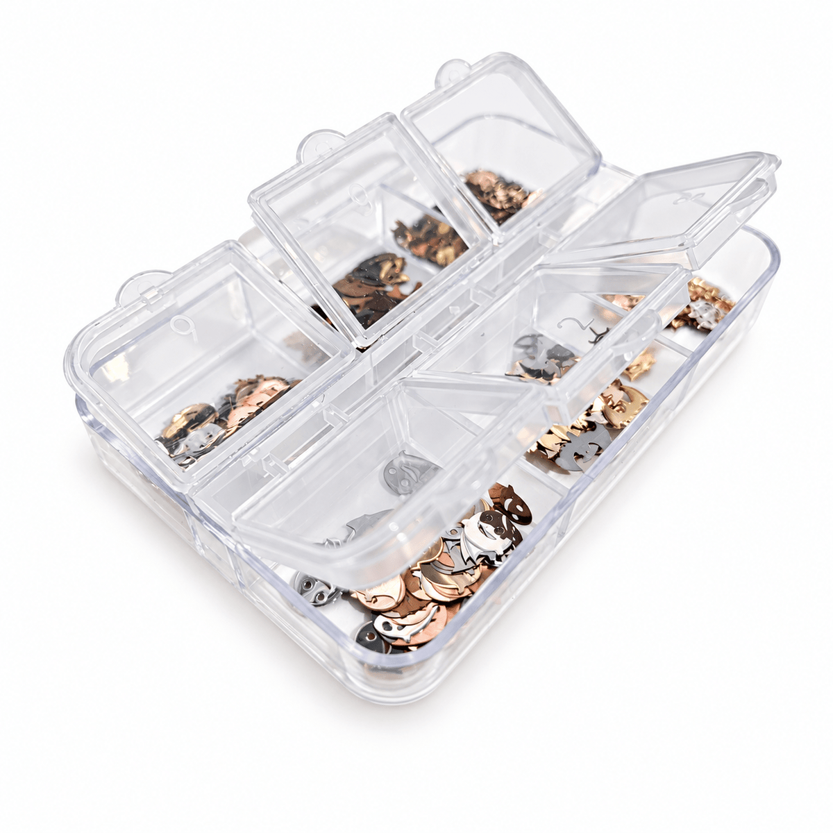 Manicrown Halloween Nail Glitter &amp; Sequin Set — 6 Compartments - Emoi Supply