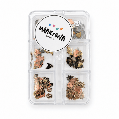 Manicrown Halloween Nail Glitter &amp; Sequin Set — 6 Compartments - Emoi Supply