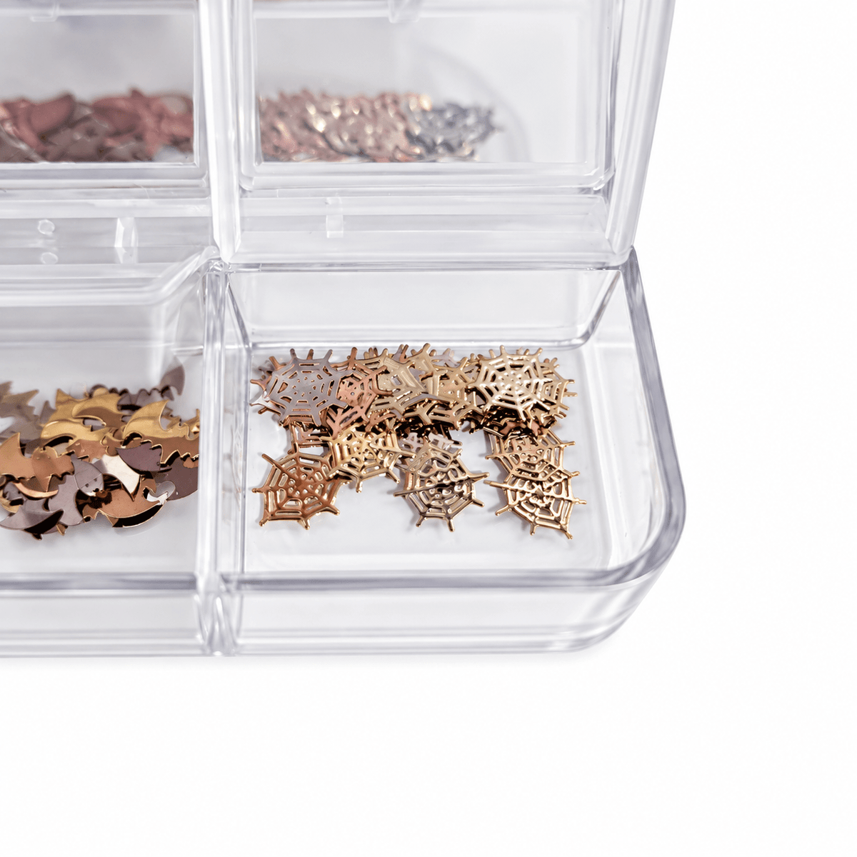 Manicrown Halloween Nail Glitter &amp; Sequin Set — 6 Compartments - Emoi Supply