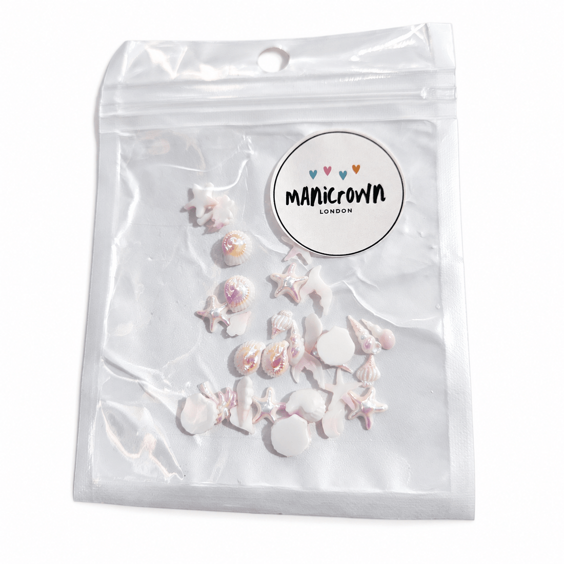 Manicrown Ocean Shell &amp; Starfish Nail Art Charms — 30-Piece Mix - Emoi Supply