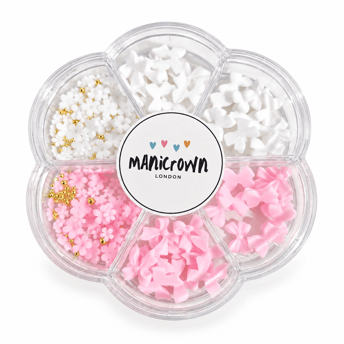 Manicrown Pink Bow, Pearl &amp; Flower Nail Art Kit - Emoi Supply