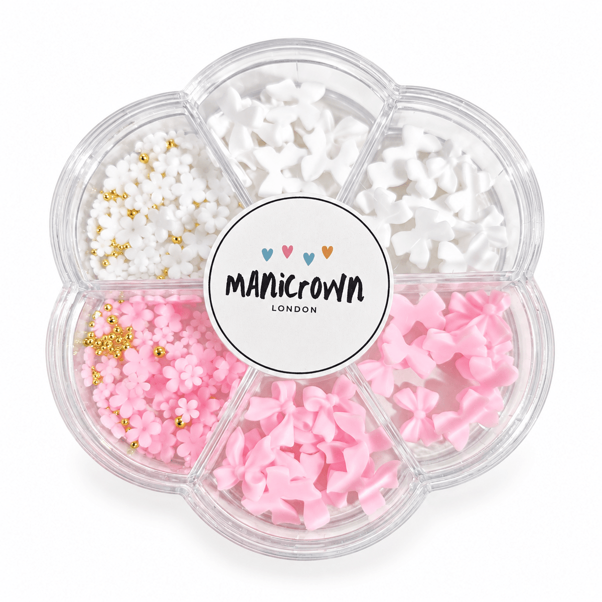 Manicrown Pink Bow, Pearl &amp; Flower Nail Art Kit - Emoi Supply