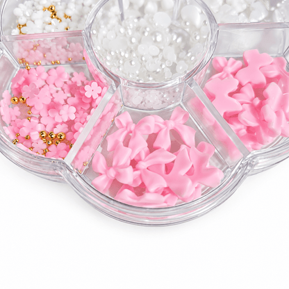 Manicrown Pink Bow, Pearl &amp; Flower Nail Art Kit - Emoi Supply
