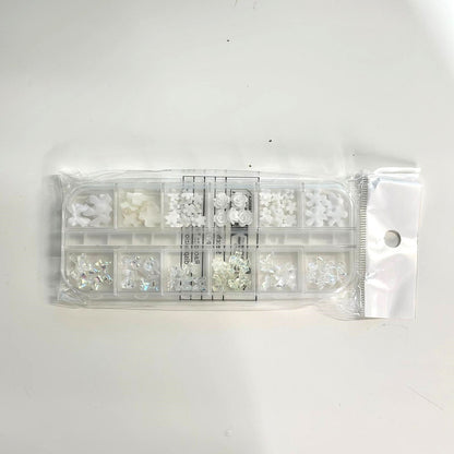 Nail Art Decoration Box - Charms and Rhinestones (12 Grids) - EMOI SUPPLY
