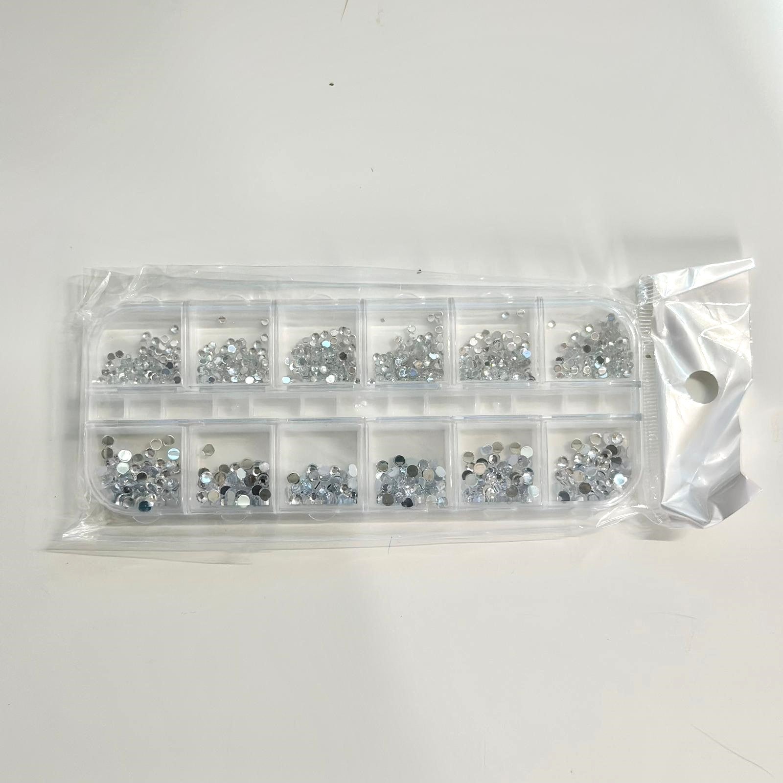 Nail Art Decoration Box - Charms and Rhinestones (12 Grids) - EMOI SUPPLY