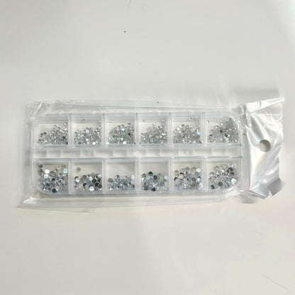 Nail Art Decoration Box - Charms and Rhinestones (12 Grids) - EMOI SUPPLY