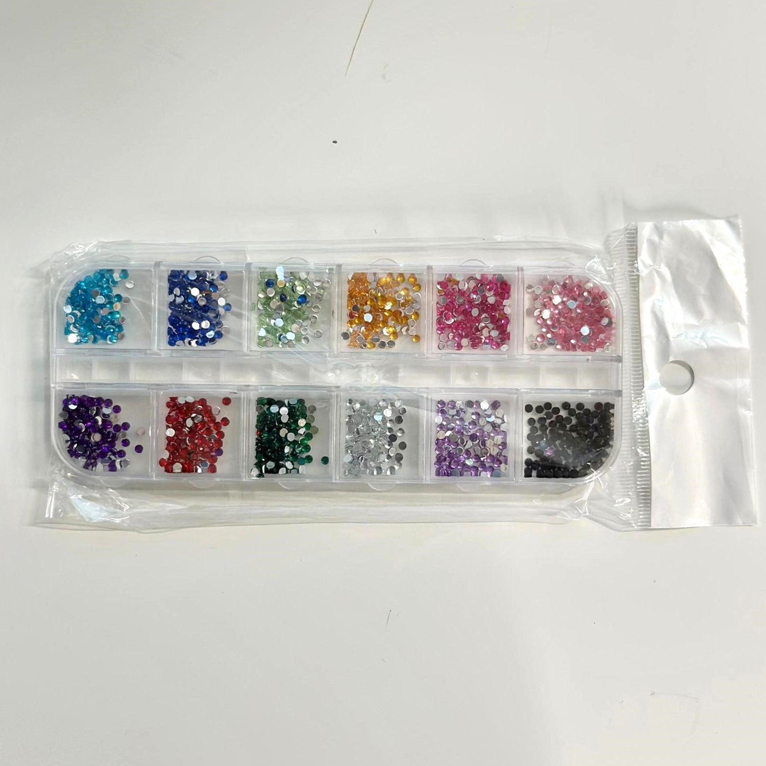 Nail Art Decoration Box - Charms and Rhinestones (12 Grids) - EMOI SUPPLY