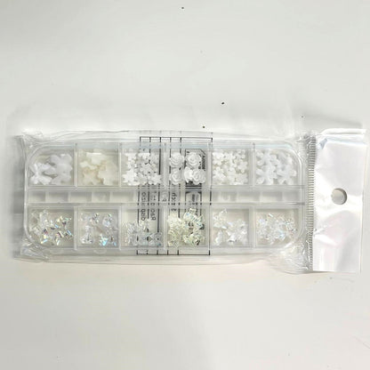 Nail Art Decoration Box - Charms and Rhinestones (12 Grids) - EMOI SUPPLY