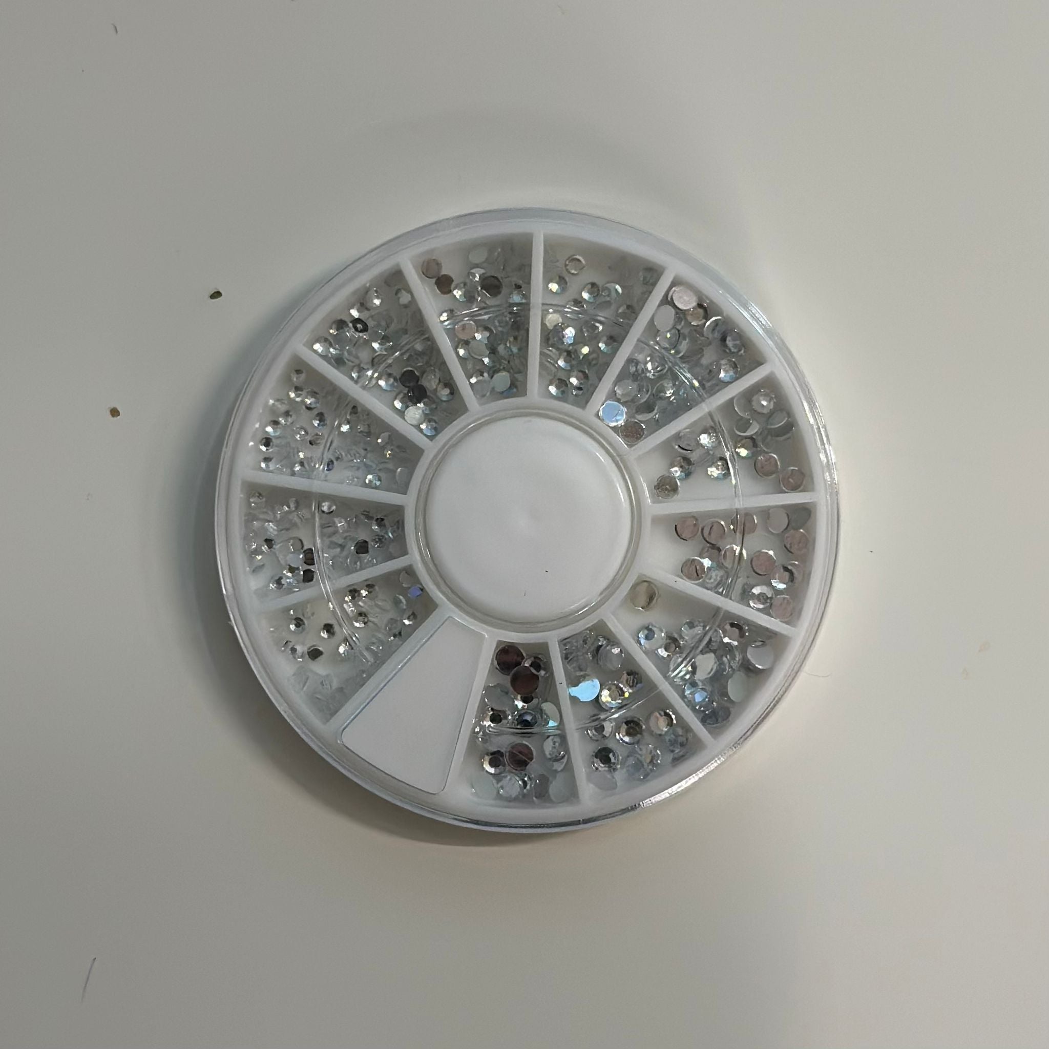 Nail Art Decoration Wheel - Charms and Rhinestones (12 Grids) - EMOI SUPPLY