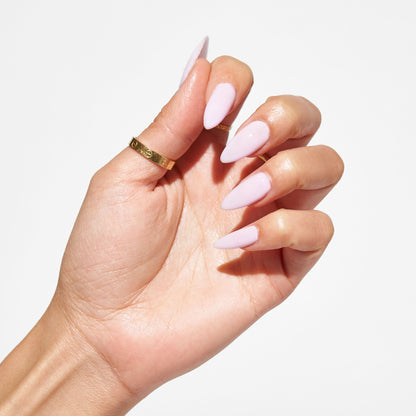 Notpolish Solo Gel SO312 Juicy Judy pale lilac pink gel polish shown on nails
