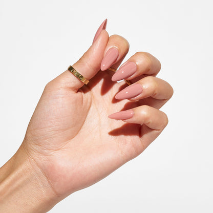 Notpolish Solo Gel SO317 Brick By Brick dusty rose gel polish shown on nails