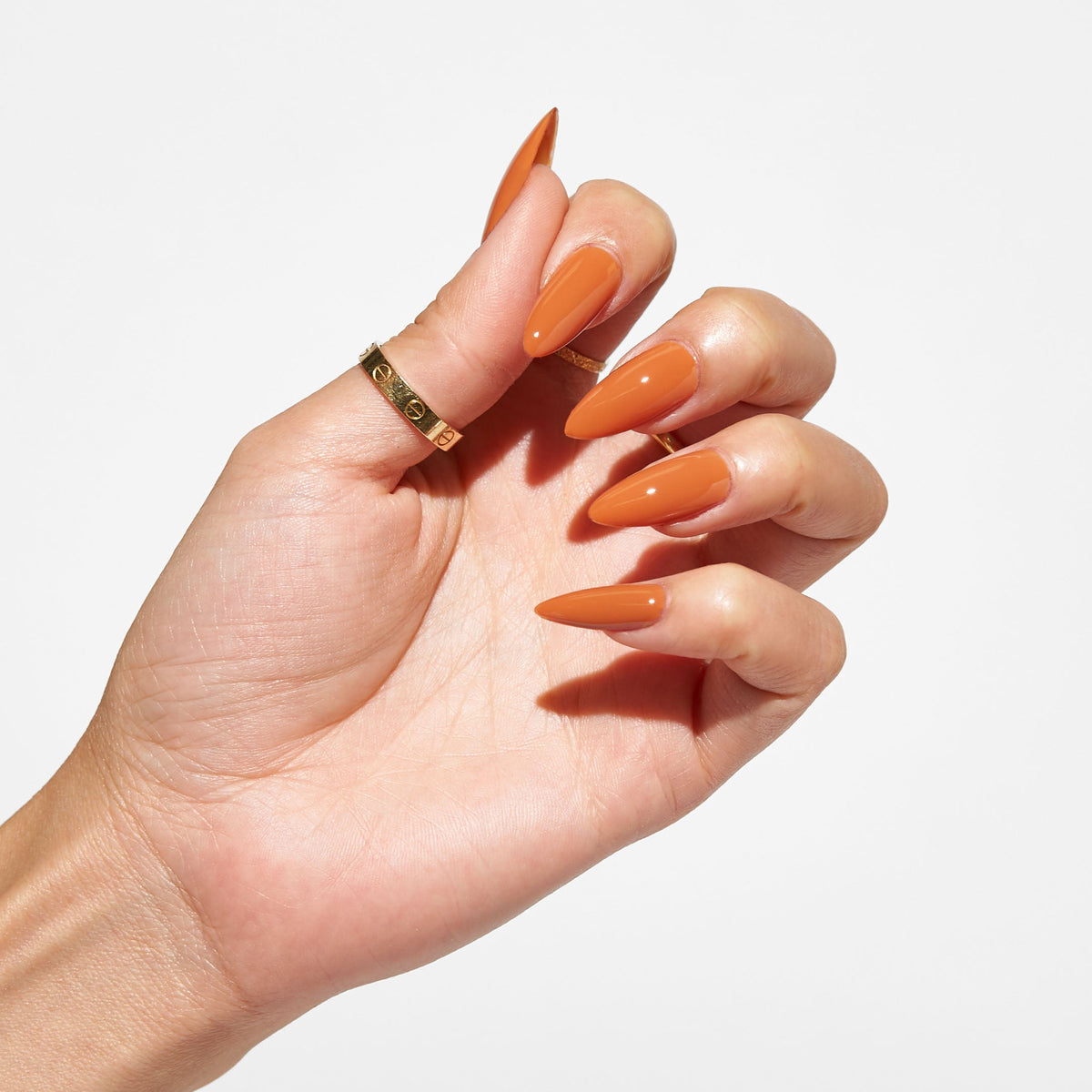 Notpolish Solo Gel SO329 Savoring It burnt orange gel polish shown on nails