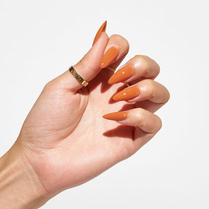 Notpolish Solo Gel SO329 Savoring It burnt orange gel polish shown on nails