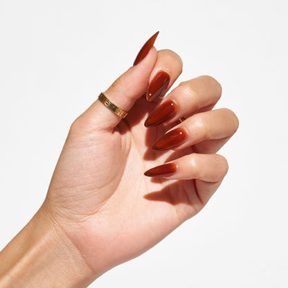 Notpolish Solo Gel SO332 Decadent mahogany gel polish shown on nails