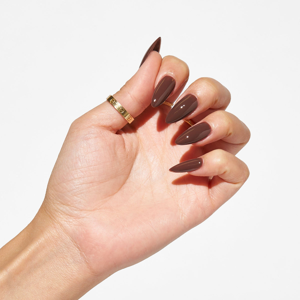 Notpolish Solo Gel SO333 Midnite Chocolate dark chocolate brown gel polish shown on nails
