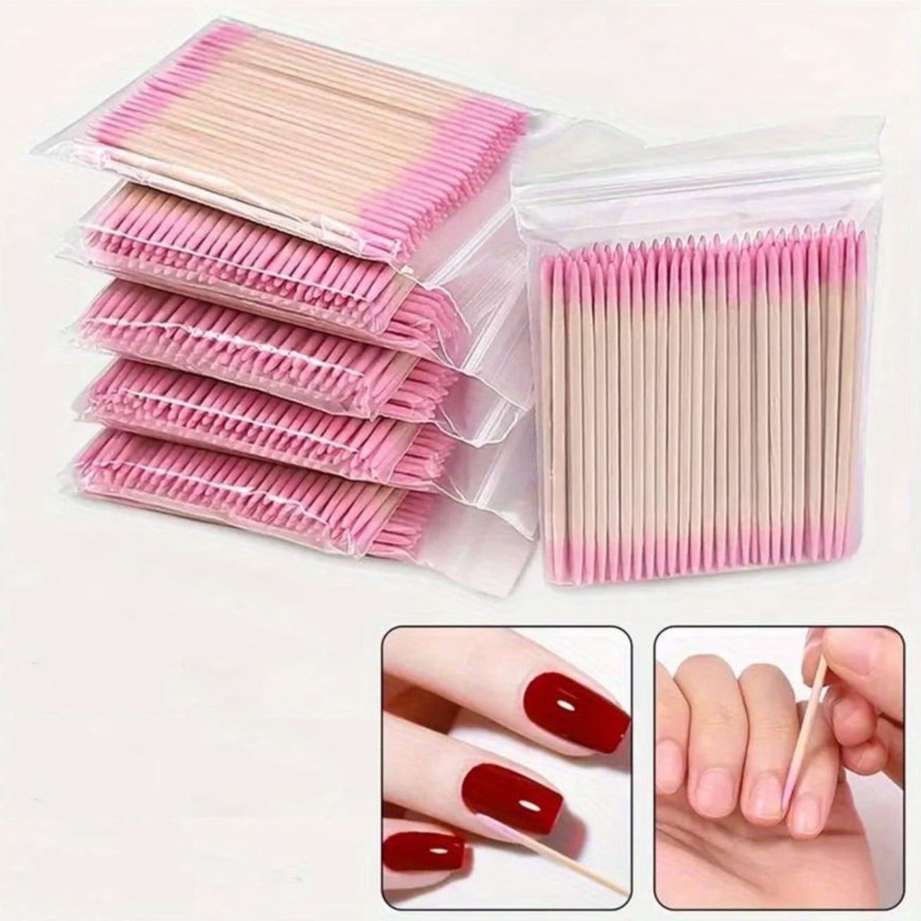 Professional Double Head Nail Art Wood Swabs (100pcs) - Emoi Supply