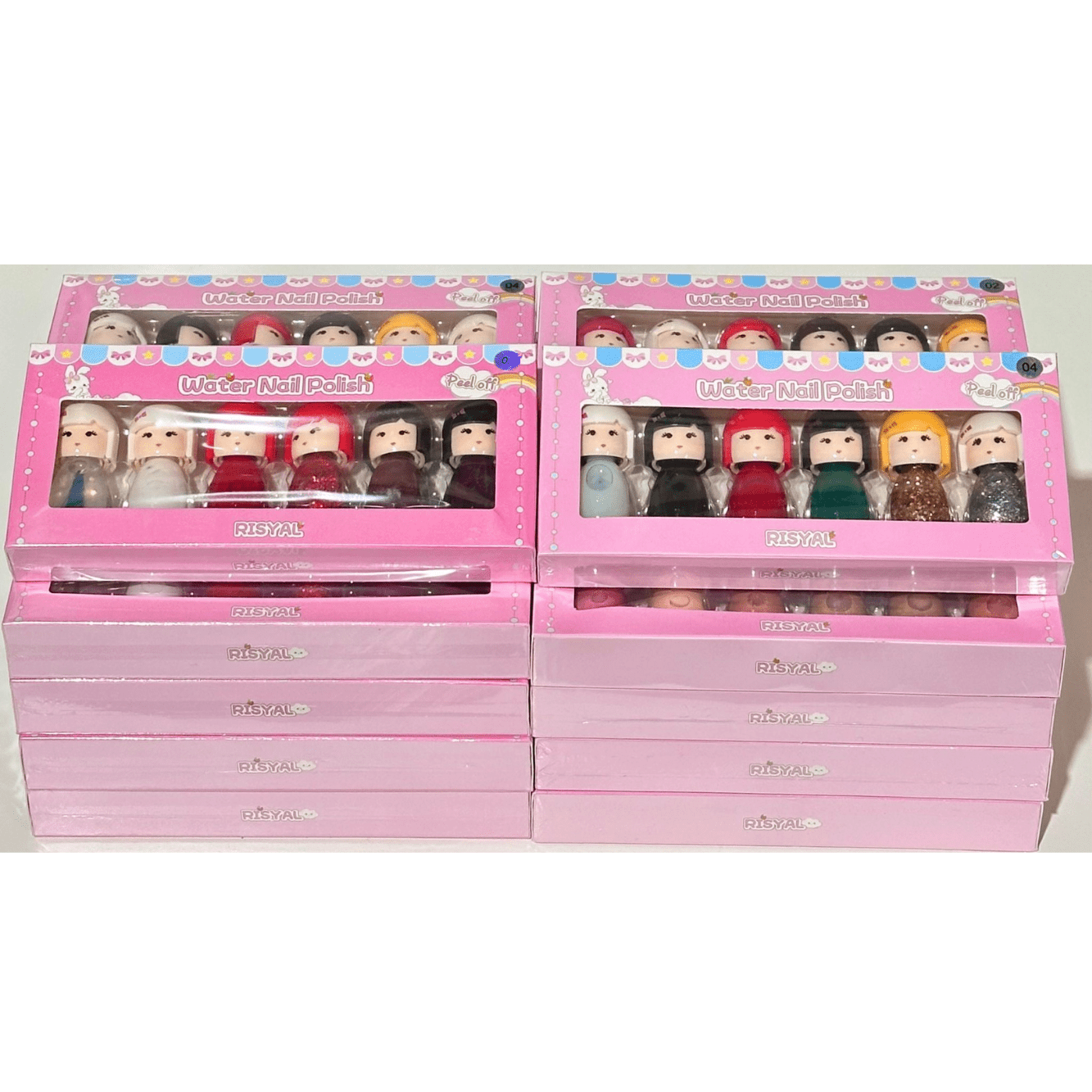 Risyal Water Based Nail Polish Cartoon Mini Dolls 5ml (pack of 6 pieces) - EMOI SUPPLY