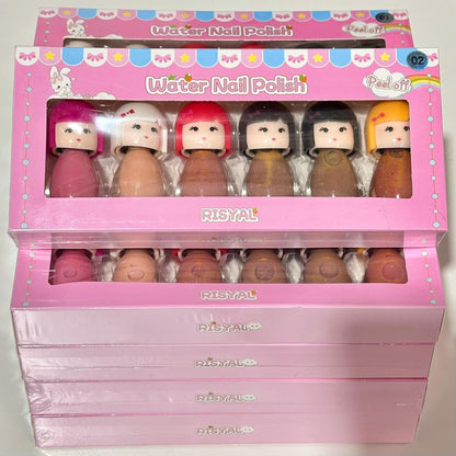 Risyal Water Based Nail Polish Cartoon Mini Dolls 5ml (pack of 6 pieces) - EMOI SUPPLY